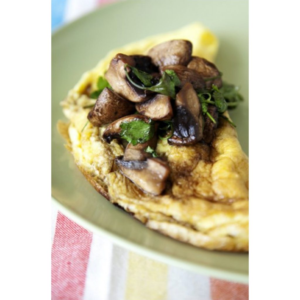 Coconut-Milk Omelette with Marinated Mushroom