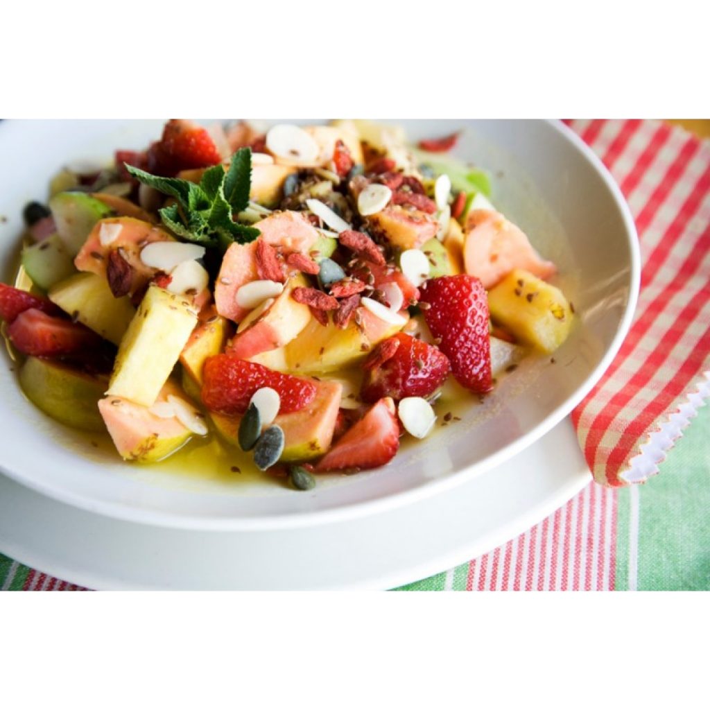 Summer Fruit Salad with Goji and Nuts